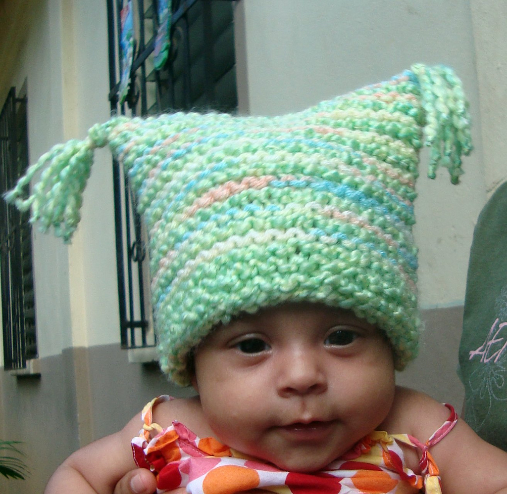 Garter stitch baby blanket & hat